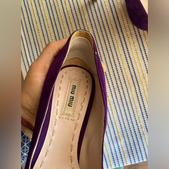 Miu Miu Women's  Suede Purple Classic Heels Shoes Size 36 - Picture 9 of 13